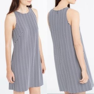 ANN TAYLOR | Navy White Chevron Sleeveless Dress